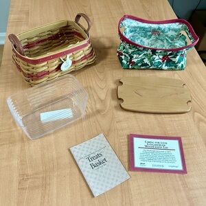 Longaberger 2002 Tree Trimming Treats Christmas Basket lot of 6 liner/tag/lid ++